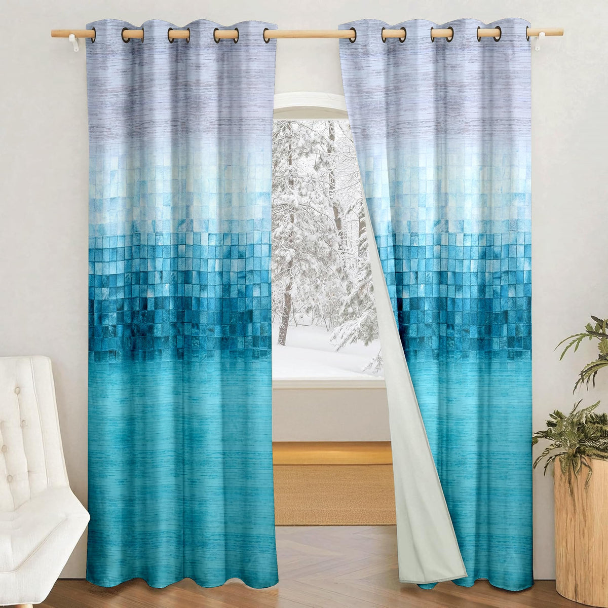 Amazon Brand  Solimo Polyester 100% Blackout Printed Window Curtains|100% Room Darkening| Blackout Window Curtains| 5 Feet |Set