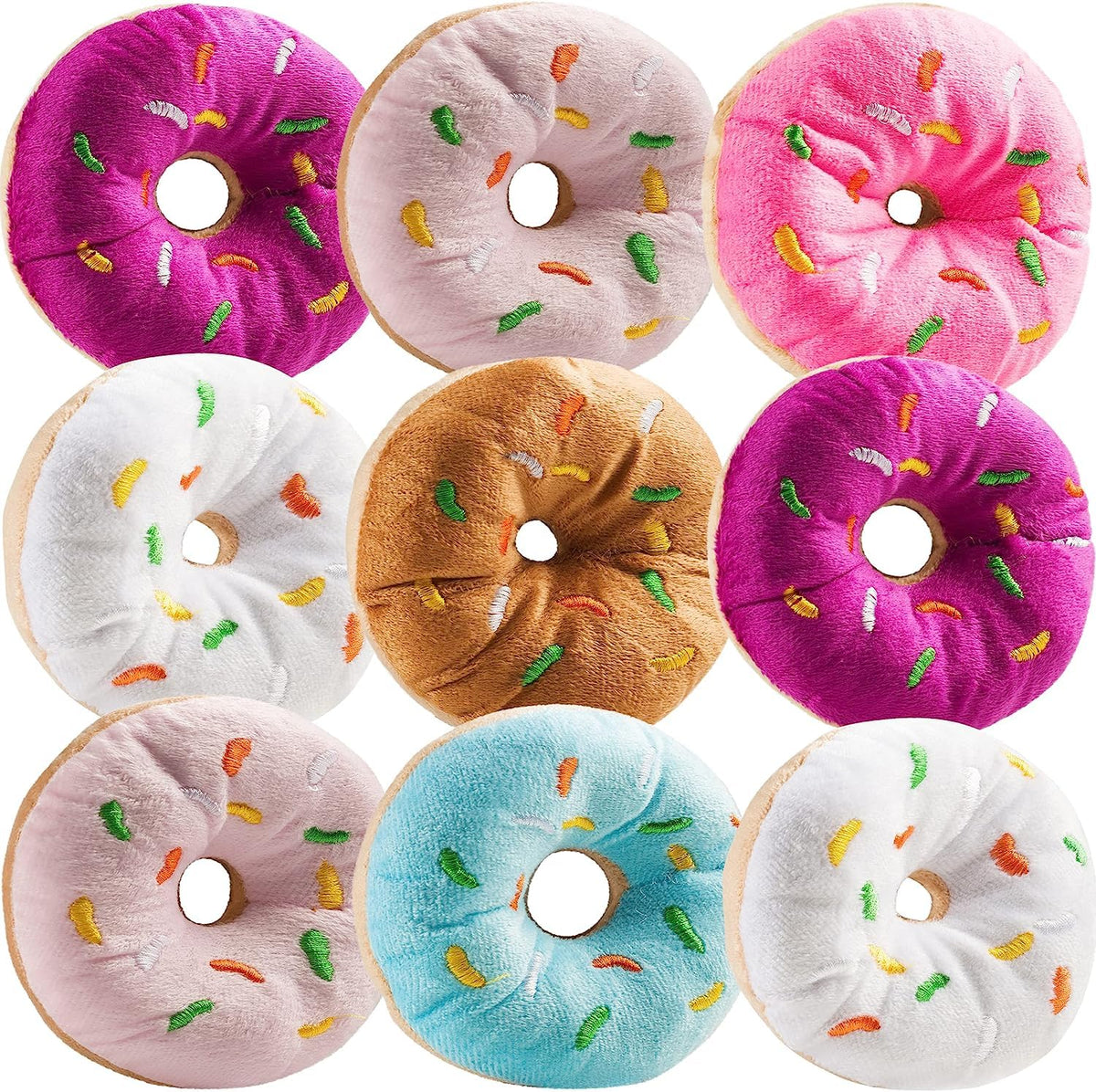 Bedwina Plush Donuts With Sprinkles - (Pack Of 24) 1 Dozen Stuffed Donut Pillow Toy Party Favors, Donut Party Supplies Decoratio