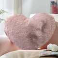 YRXRUS Heart Pillow, Dusty Pink Heart Pillows, Love Pillow Gifts, 14X17 Inch Large Heart Shaped Pillows, Faux Rabbit Fur Coquett