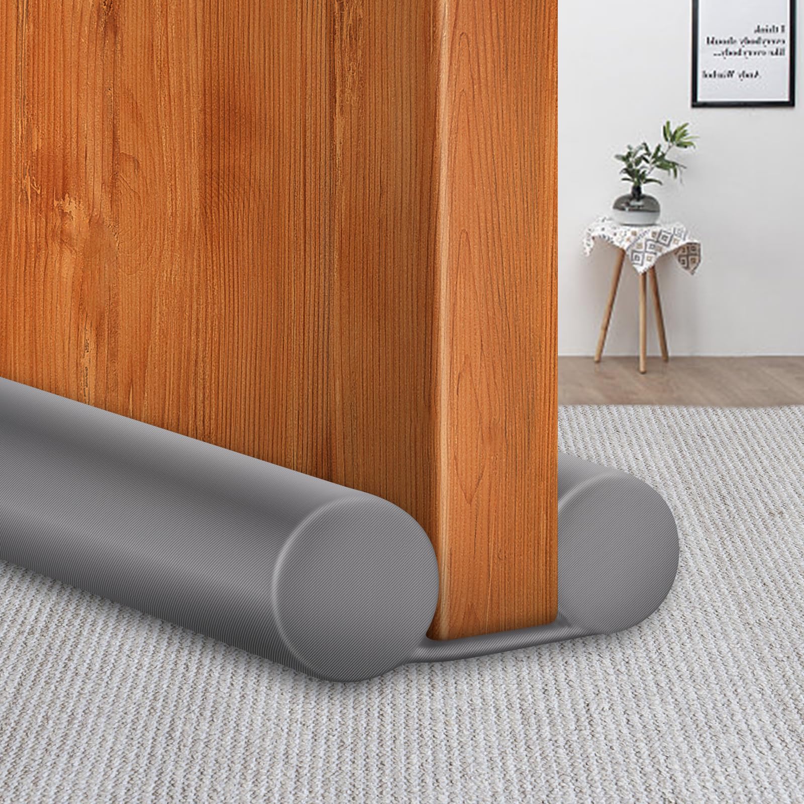 Maxtid 32' Gray Door Air Draft Stopper - Wind Blocker For Bedroom Doors & Small Apartments