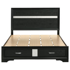 Coaster Home Furnishings Miranda Contemporary Wood Queen Size Storage Panel Bed Frame 50-inch Headboard Black 206361Q