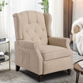 Consofa Wingback Recliner Chair With Massage And Heat, Tufted Fabric Push Back Recliner, Wingback Chair With Remote Control, Pad