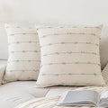Yeenaasy Boho Throw Pillow Covers 18X18 Set Of 2 Modern Farmhouse Decorative Cushion Case Tufed Square Pillows Cover Neutral Pil
