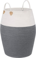 MAPPLE CREATION Cotton Rope Laundry | Woven Storage Basket | Large Cotton Rope Basket | Childrens Room | Toy Basket | Laundry B