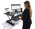 Victor DCX760G High Rise Collection Height Adjustable Standing Desk with Removable Keyboard Tray | Gray | 36    Wide Standing De