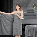 Jessy Home Grey 8 Piece Bath Towel Set |2 Oversized Large Bath Sheet,2 Hand Towels,4 Washcloths| Soft Luxury Towel Set for Bathr