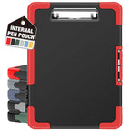 Sooez Clipboard with Storage, Heavy Duty Plastic, Black + Red Corner, Letter Size