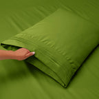 Clara Clark California King Sheets Set, Deep Pocket Bed Sheets For Cal King Size Bed - 4 Piece Bed Sheet Set, Extra Soft Bedding Sheets & Pillowcases, Calla Green Sheets Cal King