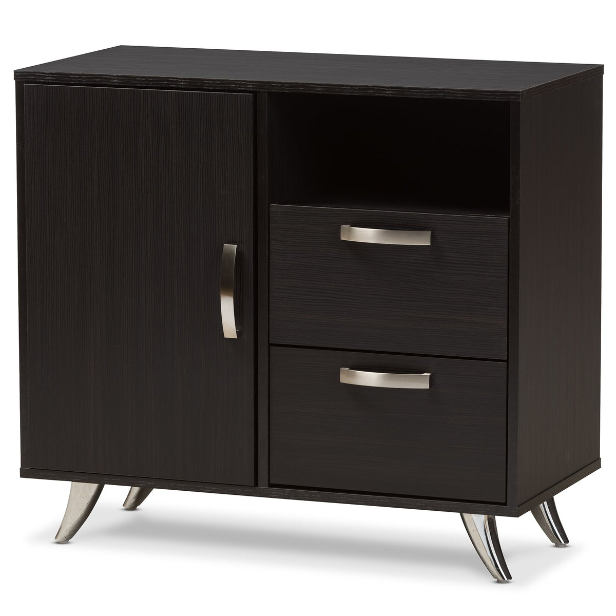 Baxton Studio Warwick Wood Top Buffet In Dark Brown