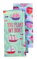 Happy Valentines Day Cotton Kitchen Dish Towels You Float My Boat, Set of 2