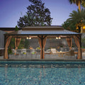 Yoleny 12'X22' Gazebo, Hardtop Gazebo With Galvanized Steel Double Roof, Pergolas Aluminum Frame, Netting And Curtains Included,