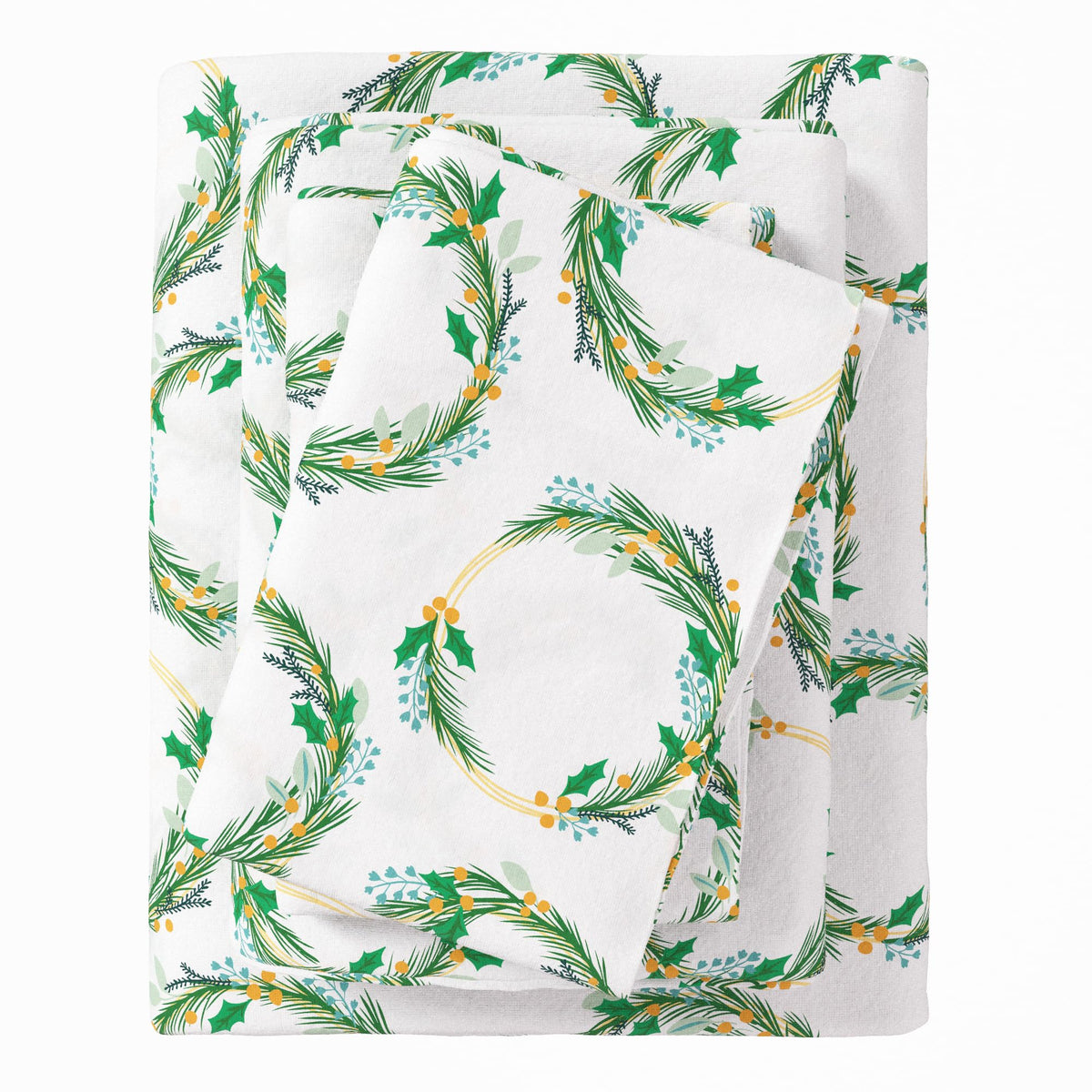 Christmas Flannel Sheet Set Twin Size - 100% Turkish Cotton, Double-Brushed, Winter Bed Sheets - Ultra-Soft, Cozy, 3-Piece Chris