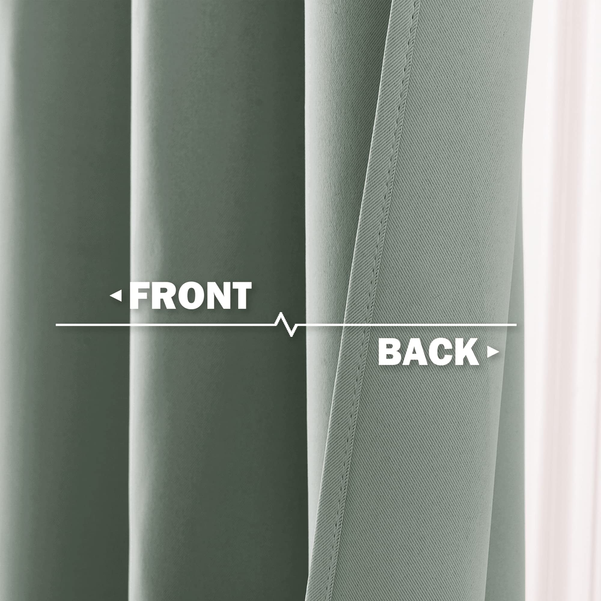 Nicetown Sage Green Blackout Curtains Short, Thermal Insulated Tailored Curtains Privacy Drapes For Nursery/Baby Room, Grommet Small Window Topper For Living Room/Bedroom, 34 X 36 Inch, Set Of 2