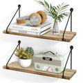 Sapowerntus Floating Shelves Wall Mounted Shelf Rustic Light Wood Bathroom Bedroom Kitchen Hanging Storage Organizer with Triang