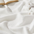 Bedsure GentleSoft 100% Cotton Blanket King Size for Bed - Breathable and Lightweight, Soft Cozy Textured Herringbone Woven Blan