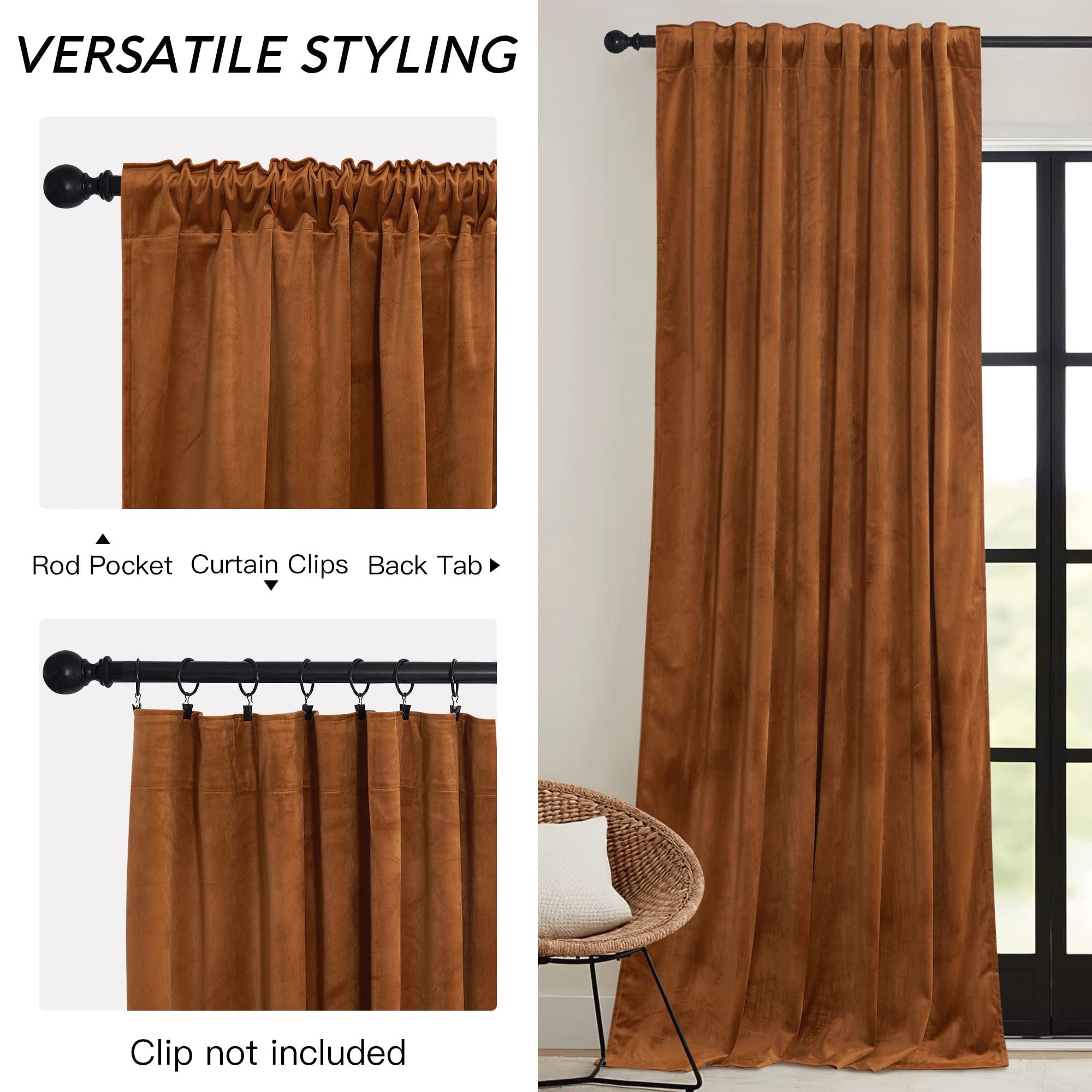 Ryb Home Halloween Velvet Curtains 84 Inch, Room Darkening Window Curtains For Living Room Thermal Insulated Privacy Backdrop Wi