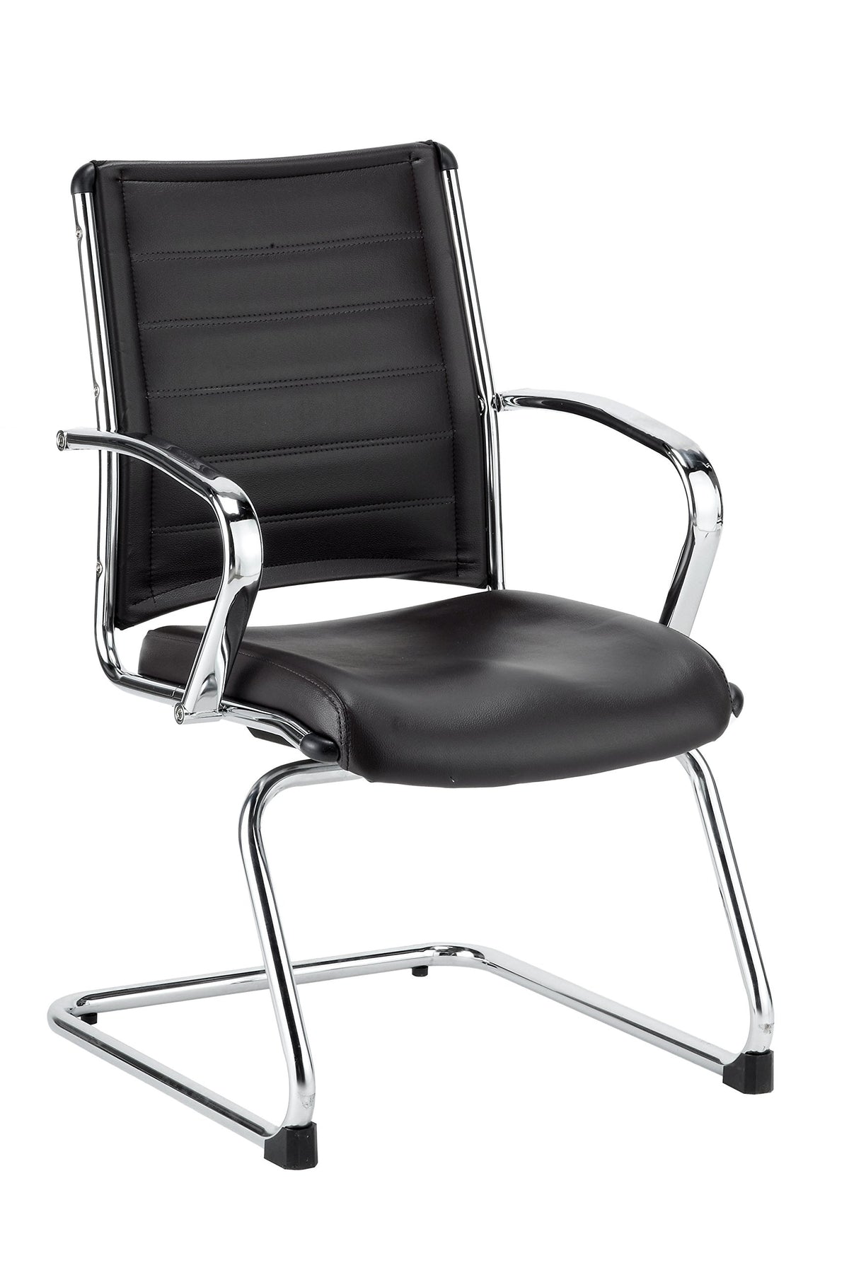 Eurotech Seating Europa Leather Guest Chair, Black