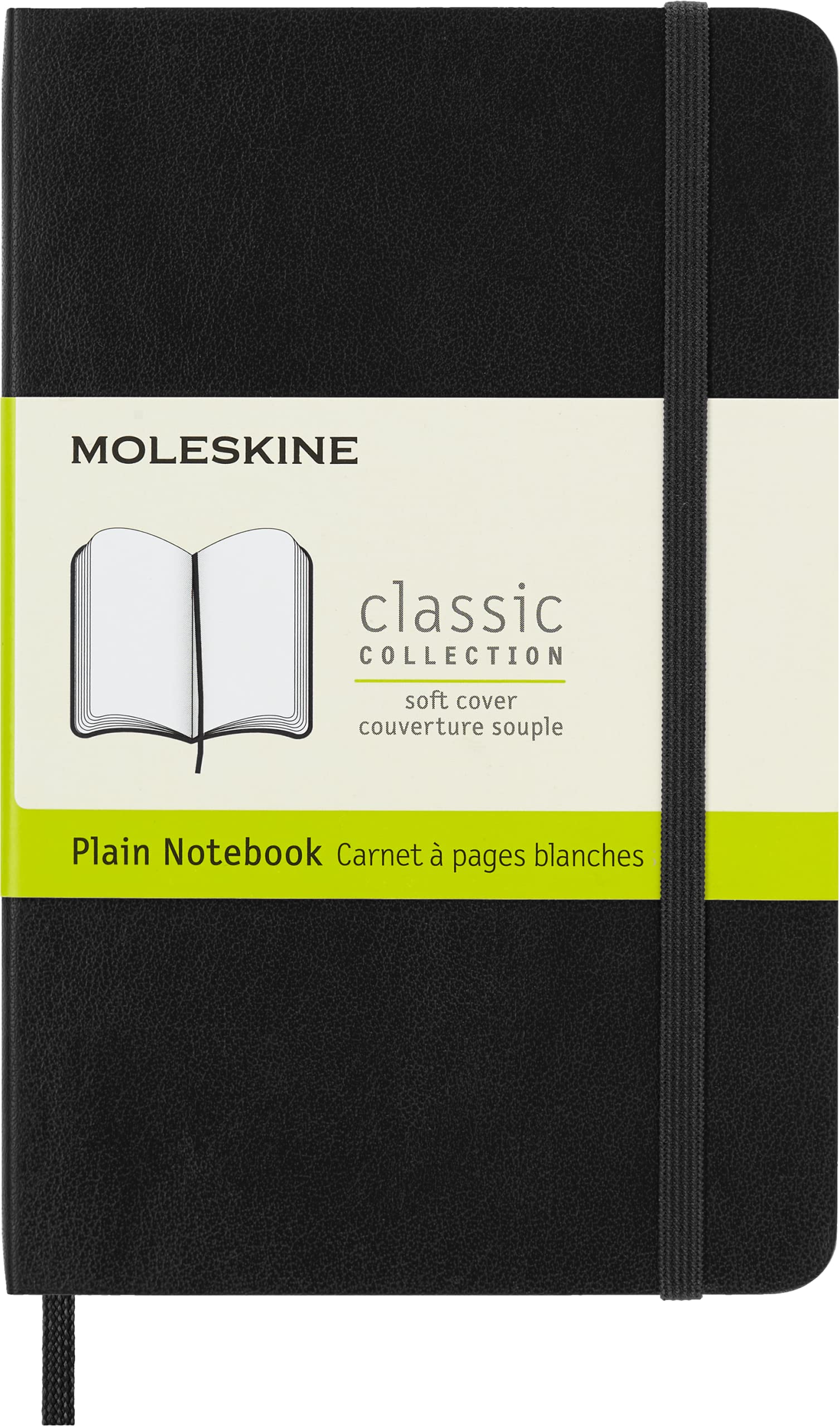 Moleskine Classic Notebook, Soft Cover, Pocket (3.5' X 5.5') Plain/Blank, Black, 192 Pages