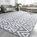 Ompaa Ultra Soft Shaggy Rugs Memory Foam Bedroom Carpet, Grey 5 x 8 Feet, Plush Geometric Textured Area Rugs for Living Room Cou