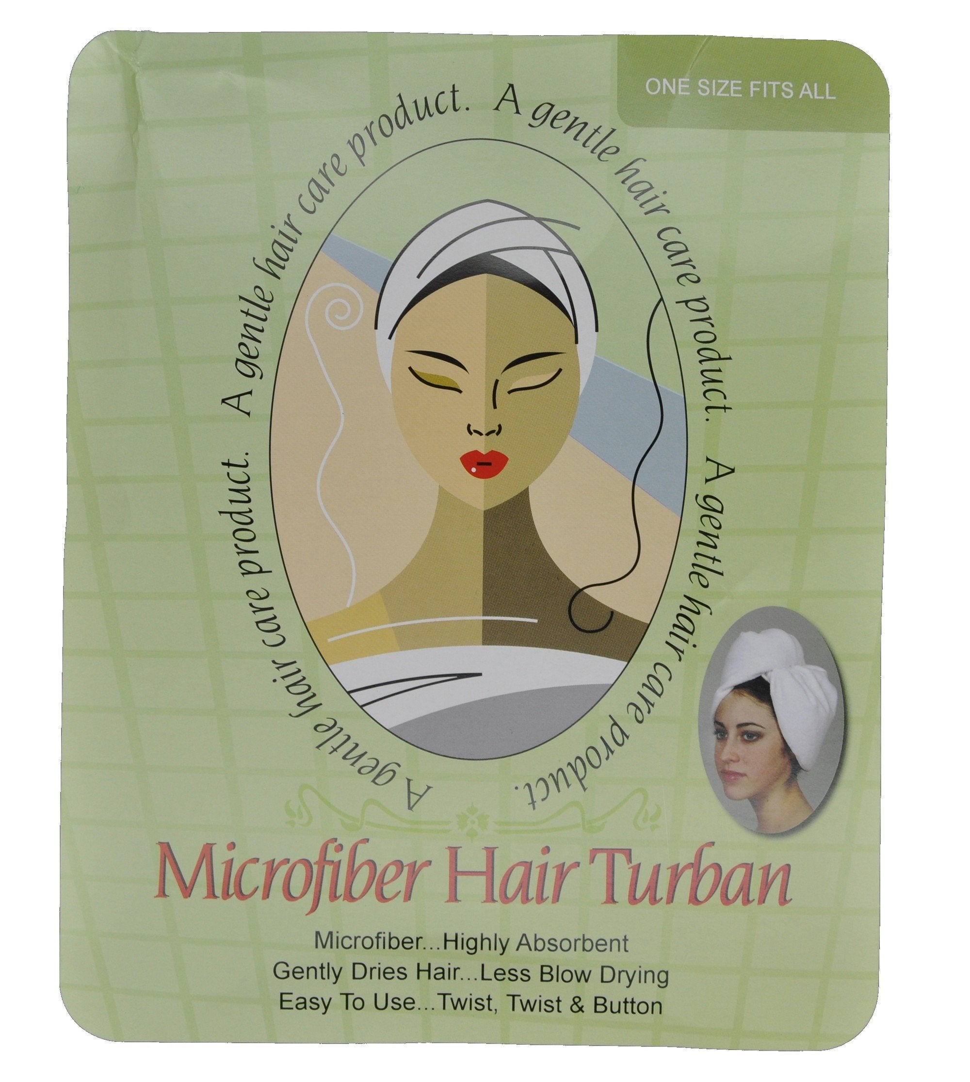 Eurow Microfiber Hair Towel Turban Wrap - White - 1 Pack