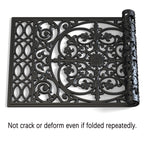 Fiozor Original Rubber Door Mat,Easy Clean,Waterproof Doormats For Patio,Entry,Deck (Black Flower, 30 * 18')