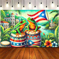 BlissYard Puerto Rico Banner 71 x 43 Inches Tropical Frog Drum Flag Backdrop Puerto Rican Festival Party Decoration Caribbean Cu