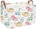 Essme Dinosaur Baskets,Cute Basket for Boys ,Dinosaur Baskets for Boys Bin with Handles for Dinosaur Room Decor, Clothes,Books B