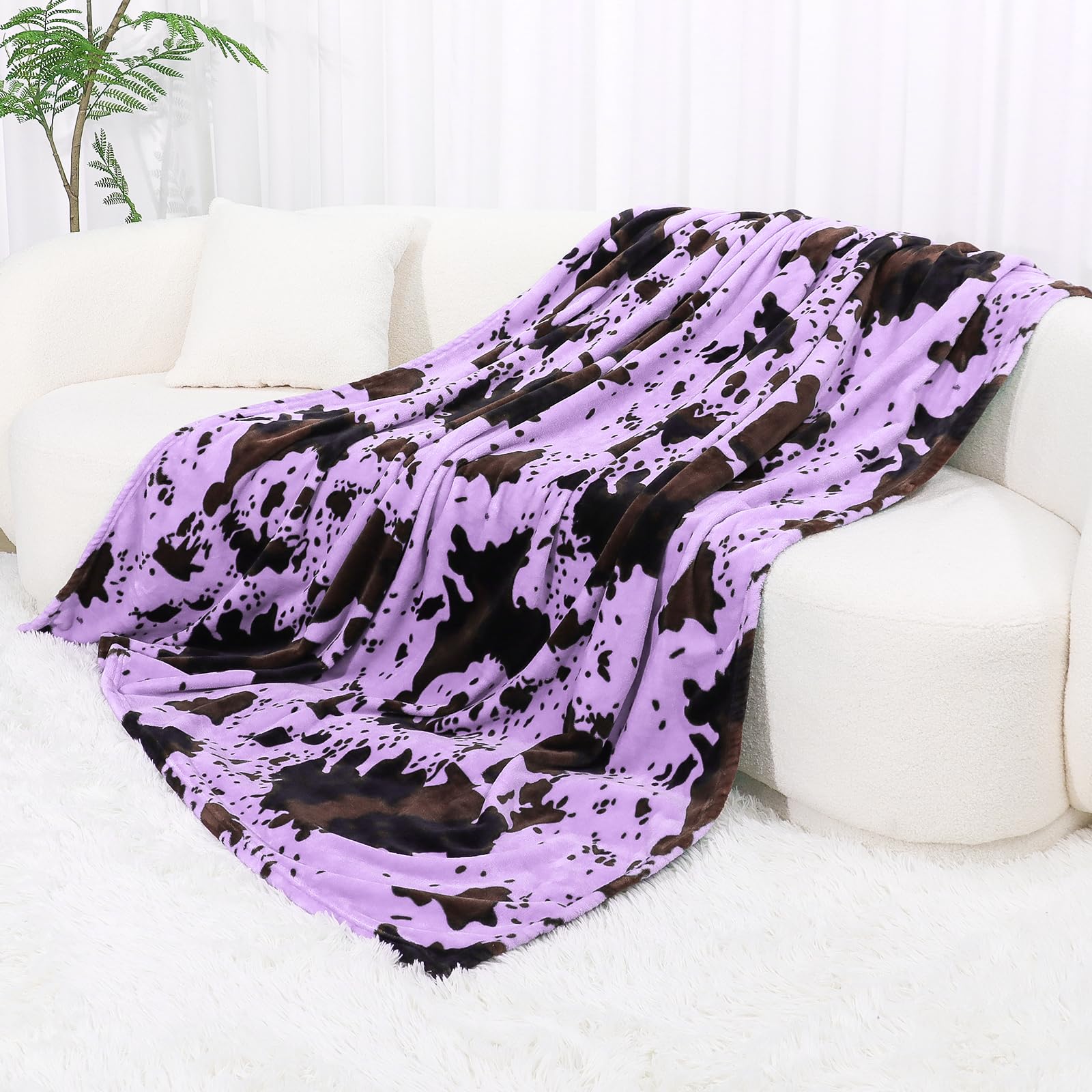 Cute Twin Blanket For Bed Purple Lavender Violet Lilac Fleece Blanket 60'X80' Large Soft Fuzzy Throw Blanket Home Decor For Co