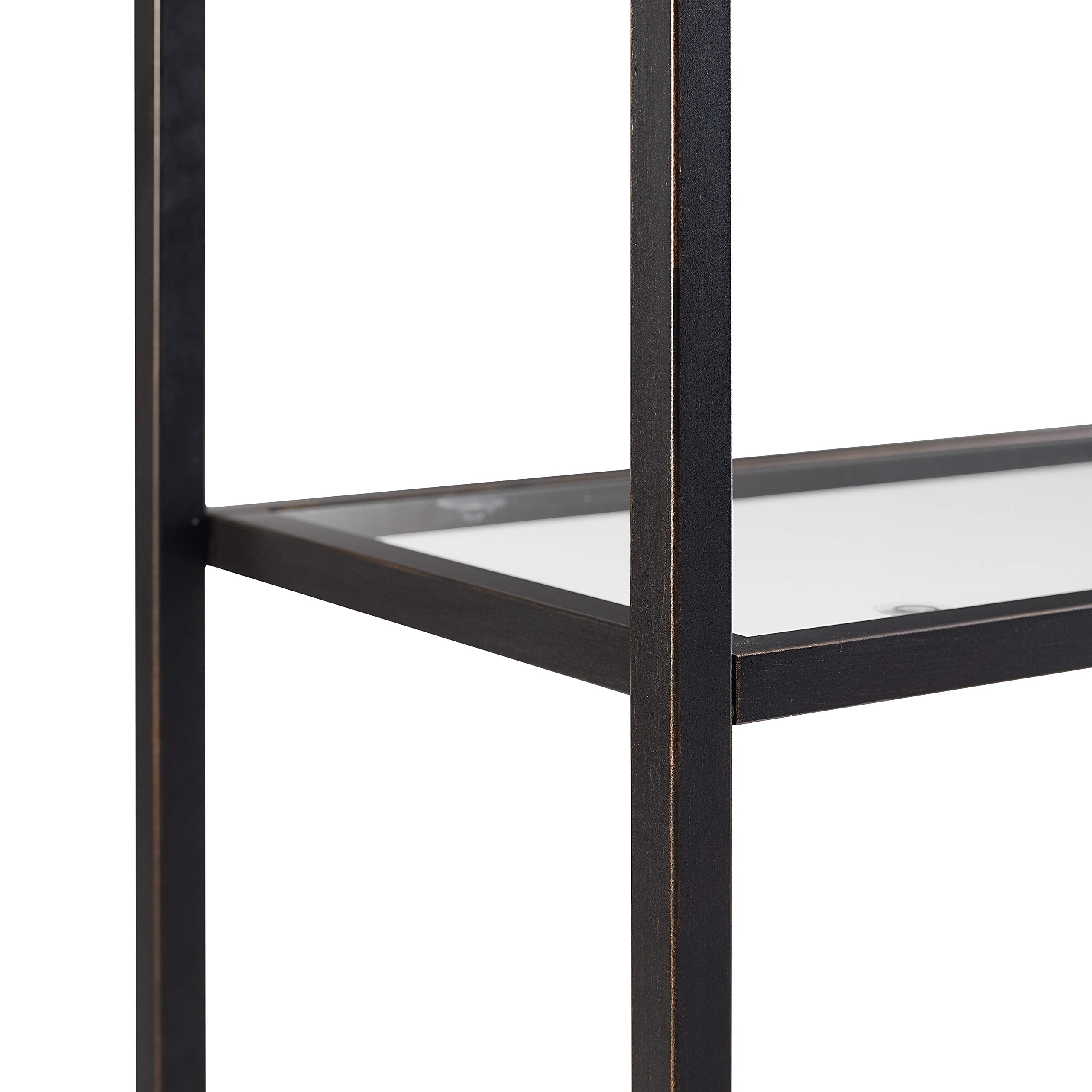 Crosley Furniture Aimee Bookshelf With Glass Shelves, Bookcase Storage, Oil-Rubbed Bronze