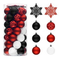 Valery Madelyn Christmas Tree Decorations Ornament Set for Fall Halloween Decor, 50ct Red and Black Shatterproof Christmas Ball 