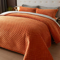 tohrisa Queen Size Velvet Quilt Set, Ultra Soft 3 Pieces Bedding with 2 Pillow Shams, Lightweight All Seasons Reversible Coverle