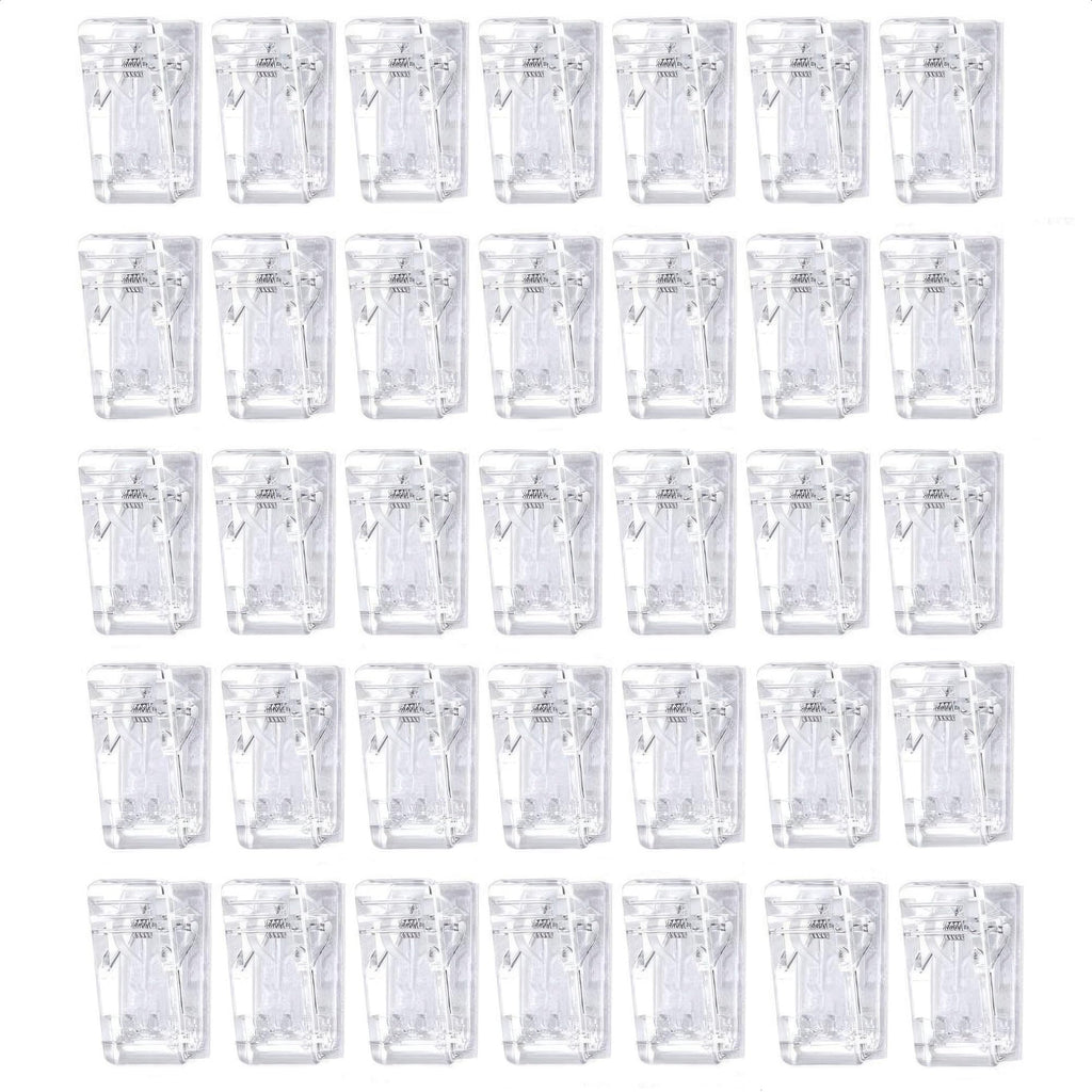50Pcs Clear Plastic Clips for Hanging Photos - Mini Transparent Clips Small Binder Clips for Hanging Pictures Clear Display Clip