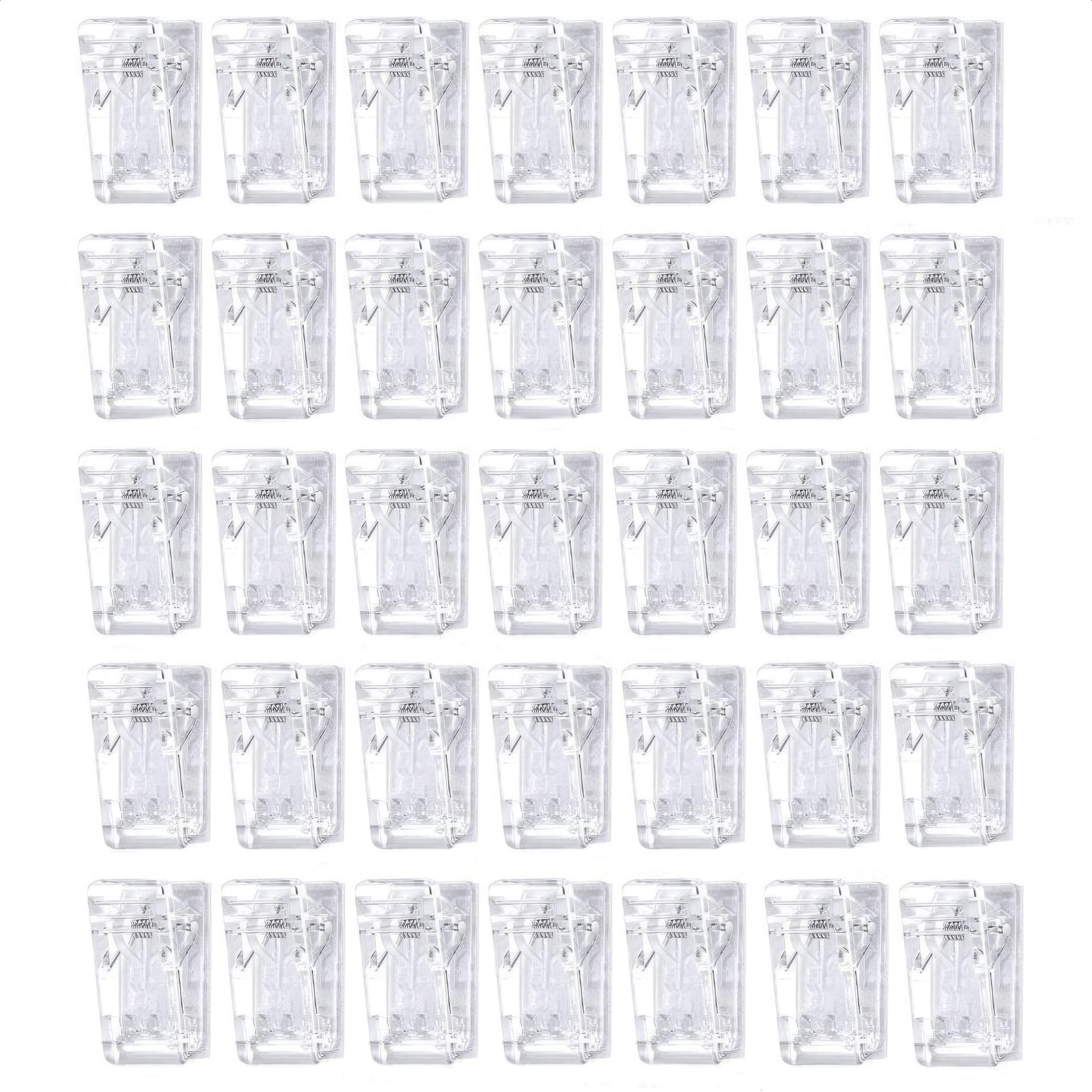 50Pcs Clear Plastic Clips for Hanging Photos - Mini Transparent Clips Small Binder Clips for Hanging Pictures Clear Display Clip