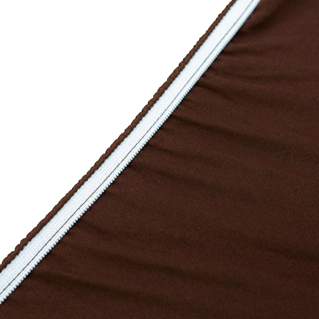 Newisher Round Fitted Table Cover Spandex Stretch Tablecloth Brown Table Top Cover With Elastic Edged For Dining Picnic Patio 60 Inch