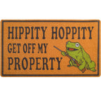 Funny Door Mat For Front Door, Frog Coir Doormat For Outside Entrance Hippity Hoppity Get Of My Property Welcome Mats 30X17 Inch