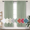 Dancurton Sage Green Curtains 72 Inch Length For Living Room Dining 2 Panels Back Tab Pocket Pleated Linen Drape Boho Neutral Ru