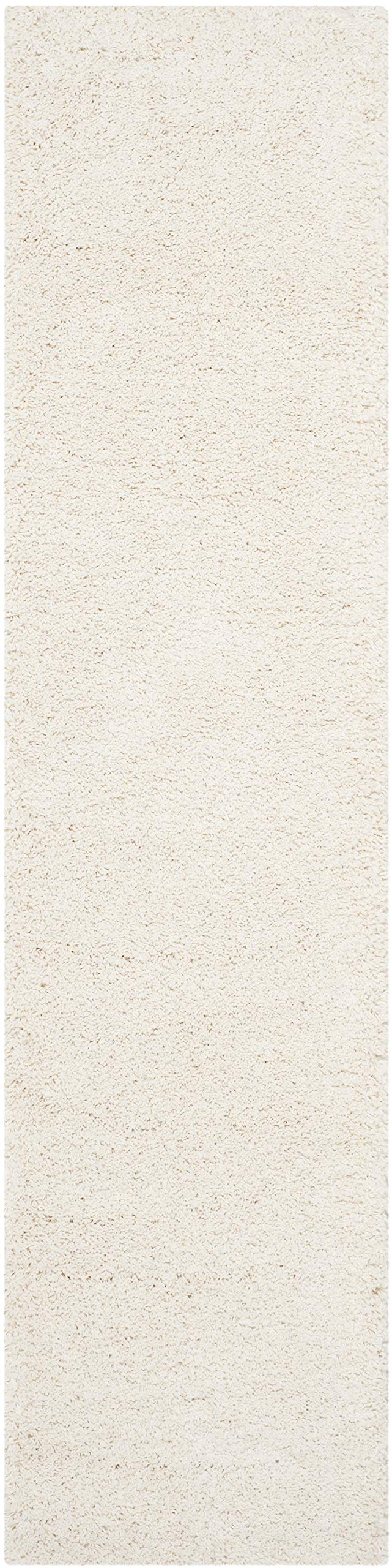 Safavieh Milan Shag Collection Runner Rug - 2' X 12', Ivory, Solid Design, Non-Shedding & Easy Care, 2-Inch Thick Ideal For High