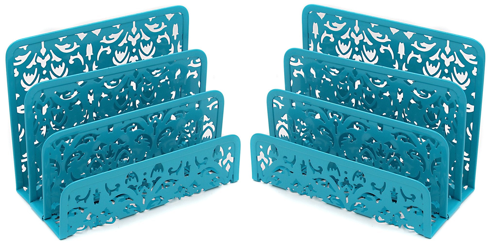 Easypag Desk Mail Organizer 2 Pack Office Small Letter Sorter Desktop File Organizer With 3 Vertical Upright Compartments,Dark T