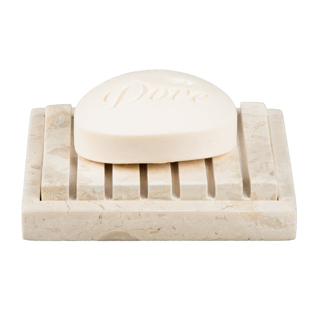 Creative Home Natural Champagne Marble Spa Collection Hand Soap Dish Bar Soap Tray Holder For Bathroom Countertop Kitchen Sink O