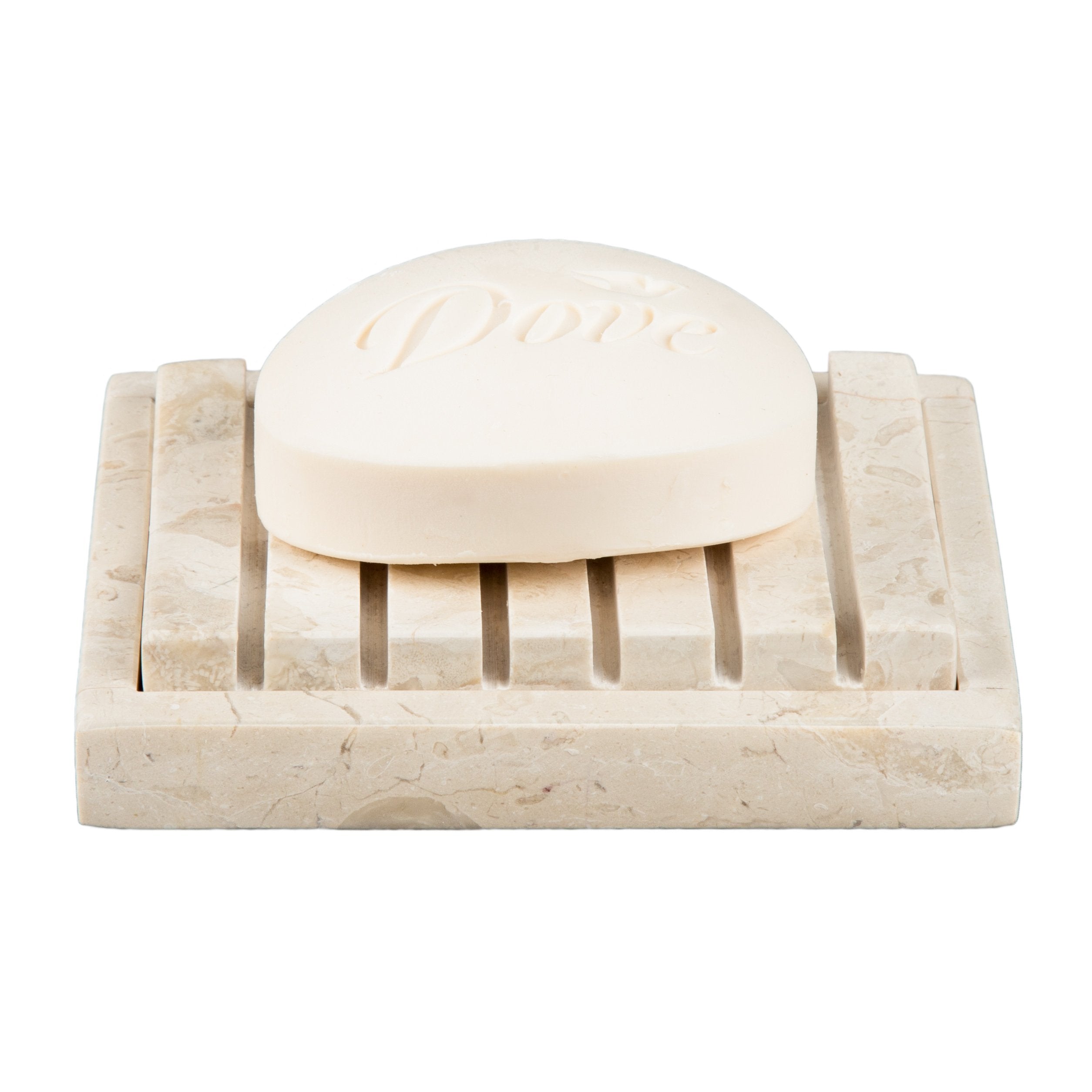 Creative Home Natural Champagne Marble Spa Collection Hand Soap Dish Bar Soap Tray Holder For Bathroom Countertop Kitchen Sink O