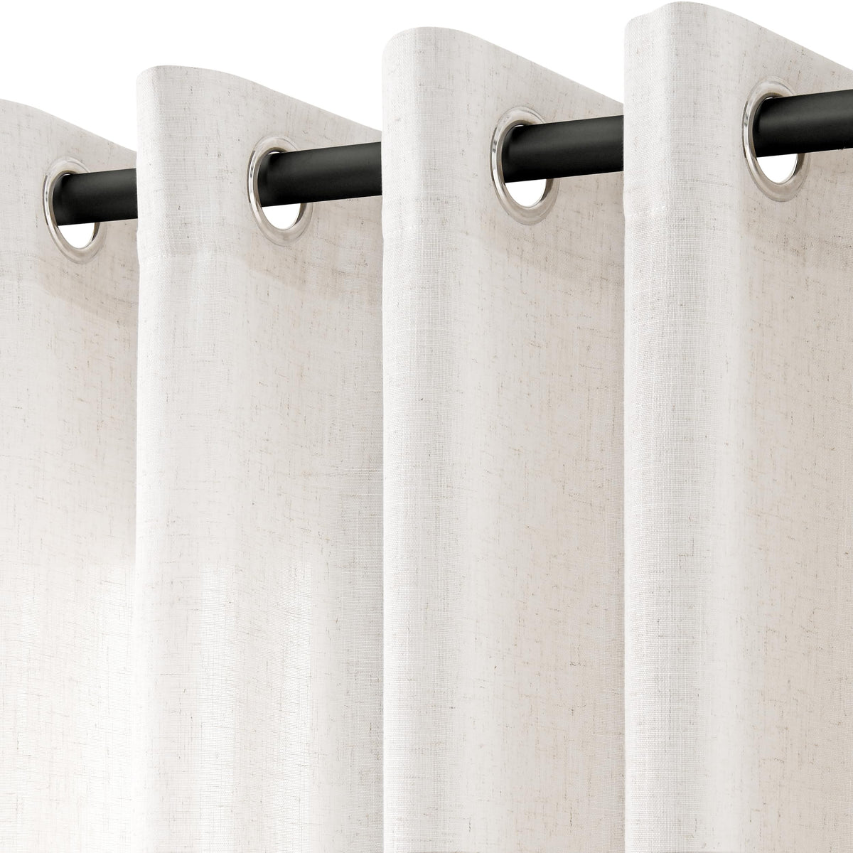 Natural Linen Curtains 84 Inch Long For Living Room Grommet Privacy Sheer Curtains That Let Light In Farmhouse Aesthetic Bedroom