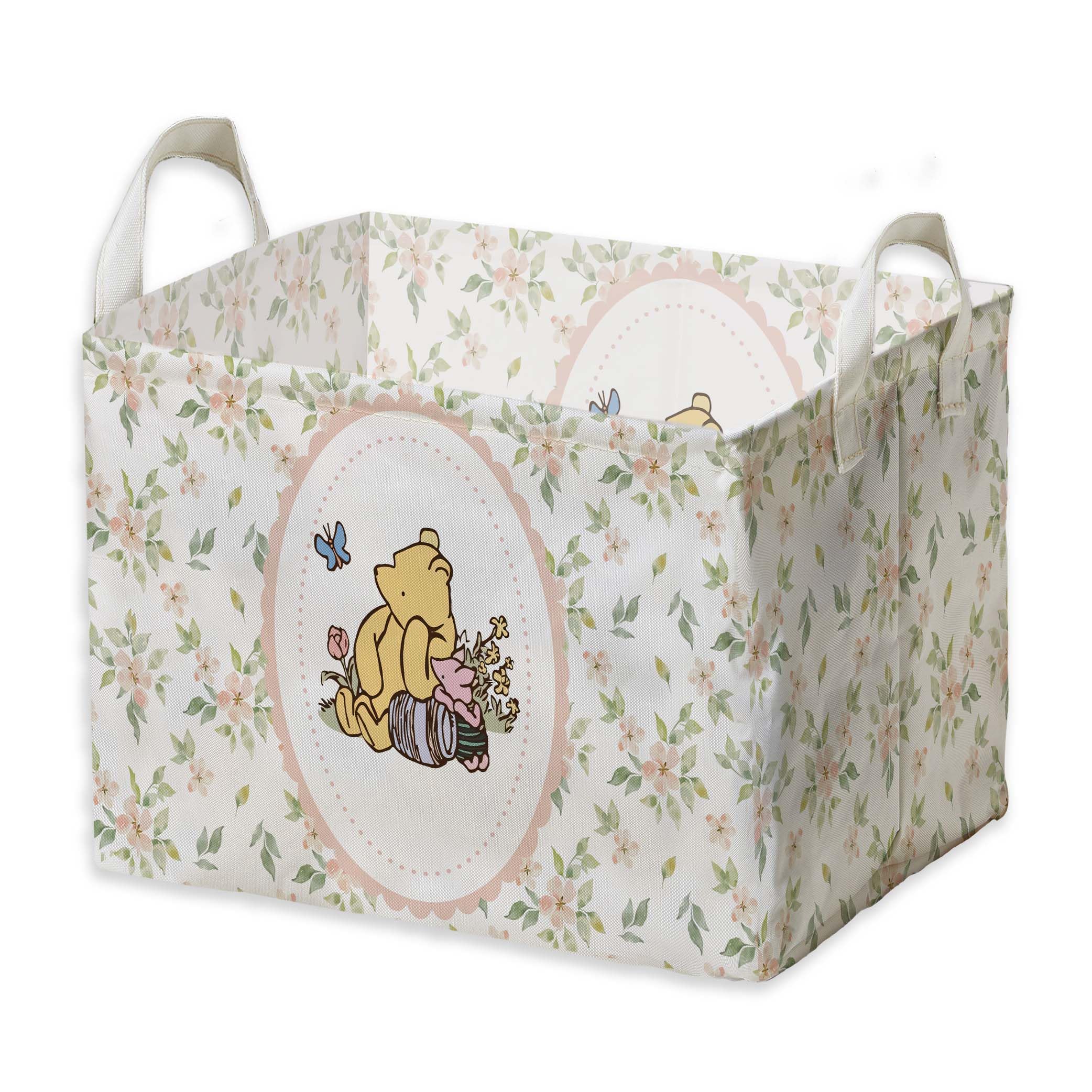 Winnie Nursery Storage Basket With A Waterproof PE Coating,The Pooh Nursery Baby Stuff Storage Baskets Suitable For Bathroom and