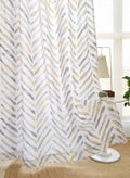 Tranquebar Curtain Co. Cotton Curtains 8 Feet Long, 6065% Room Darkening, Yellow & Grey Watercolor Chevron Print, 8 Feet Curtai