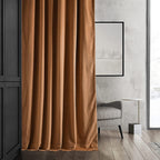Hpd Half Price Drapes Signature Velvet Thermal Blackout Curtains For Living Room 120 Inch Long (1 Panel) Rod Pocket Insulated Blackout Curtains For Bedroom Window Curtains, 50W X 120L, Burnt Pumpkin