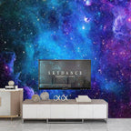 Apdidl Extra Large Galaxy Space Tapestry For Bedroom Aesthetic 90'' X 71'' Blue Starry Sky Stars Universe Tapestry Mysterious Ne