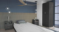 Louise 3-Piece Bedroom Set with Armoire and 2 Nightstands, Black