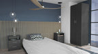 Louise 3-Piece Bedroom Set with Armoire and 2 Nightstands, Black