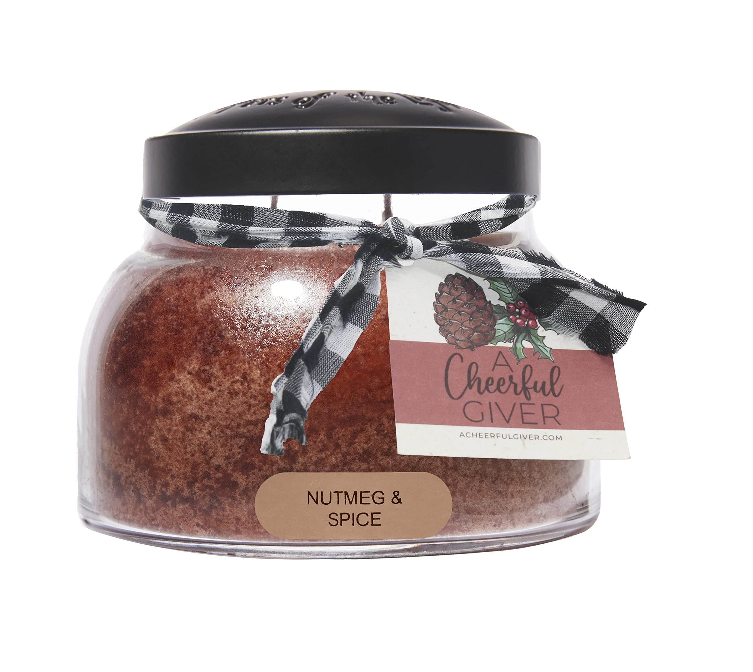 A Cheerful Giver - Nutmeg & Spice - 22oz Mama Scented Candle Jar with Lid - Keepers of The Light - 125 Hours of Burn Time, Gift 