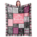 Ivivis Birthday Gifts For Women Girls Throw Blanket 80'X60', Happy Birthday Decorations For Women, Gifts For Women Birthday Un