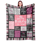 Ivivis Birthday Gifts For Women Girls Throw Blanket 80'X60', Happy Birthday Decorations For Women, Gifts For Women Birthday Un